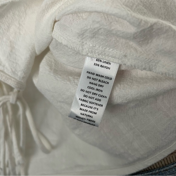 Encinitas Blouse - Elegant White Tie-Front Blouse - Picture 5 of 6